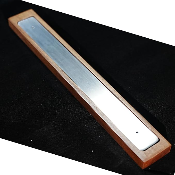 Magnetic Knife and Tool Holder | 1500 Gauss Heavy-Duty Magnet Holds 6 lbs | 16" Detachable Acacia Wood & Steel | for Kitchen Knives, Garage Tools | No-Drill Adhesive or Screw Mount