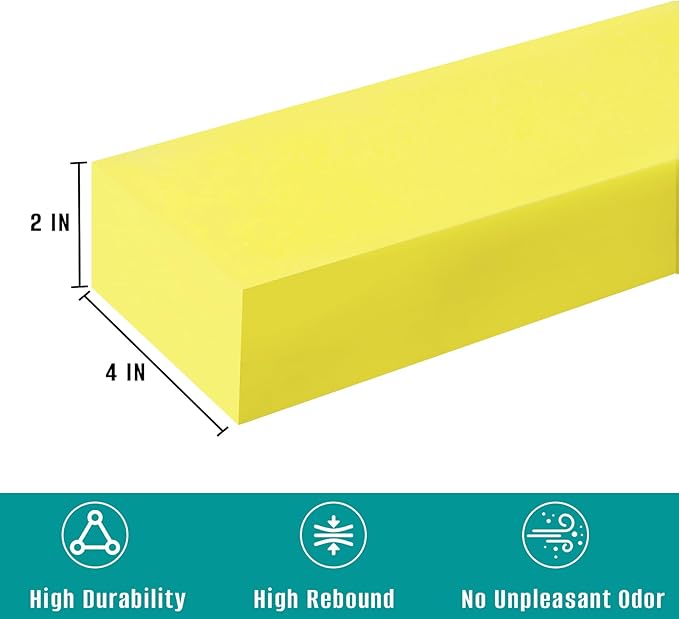 Bed Gap Filler, High Density Foam Mattress Extender for Headboard/Wall Gaps,2-Meter Extra Long Cut-to-Fit Yellow Foam Sponge Strip (78''x4''x2'')