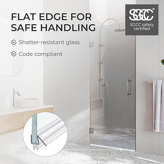 Fab Glass and Mirror Frameless Shower Door - 3/8" SGCC Tempered Safety Glass with SmartGuard Coating - Single Hinged Design - 30" x 80" Chrome Finish