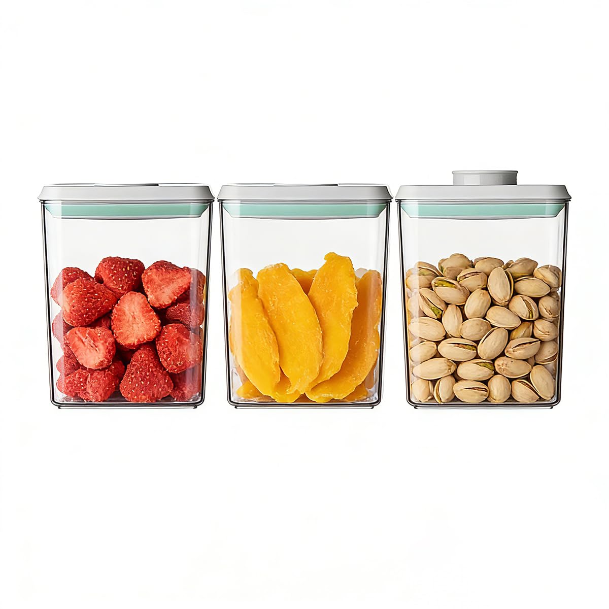 Airtight Food Storage with One-Touch Lid, (3 × 1.27 QT / - Image 1