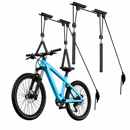 2 Pack Bike Hoist, Bike Ceiling Mount Pulley System | Garage Storage - Image 1
