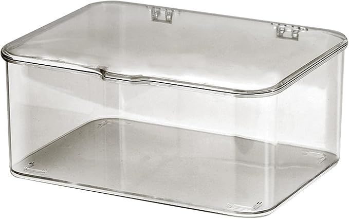 Cyrank Storage Bins with Lids, Clear Plastic Storage Box Stackable Organizer Bin with Lid Small Box Container 8.9x6.5x3.9 in for Home Office Kitchen School Garage Bathroom