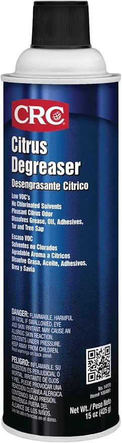 CRC Citrus Degreaser 14170 – 15 Wt Oz., Heavy Duty Citrus Degreaser For Removing Grease and Oil