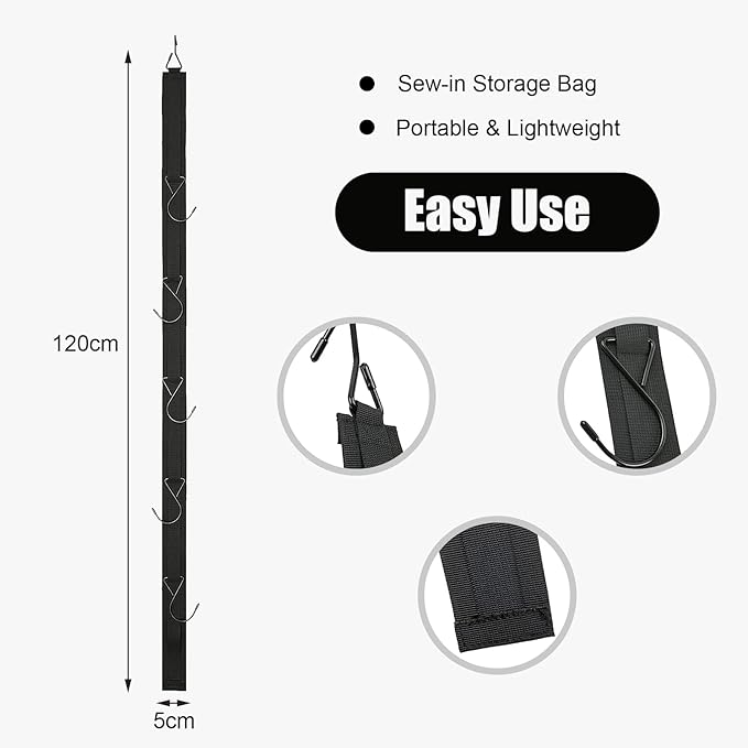 Hockey Drying Rack,Hockey Training Equipment Gear Organizer,Portable Sports Hanging Straps with 5 Hooks,Ice Hockey Gifts for Men Boys Mom.Hockey Hanger for Home Travel Outdoor.Hockey Accessories