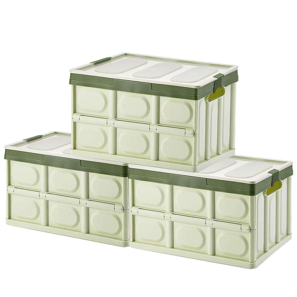 Phyllia Foldable Storage Boxes with Lids, 3 Pack | Home Organization - Image 1