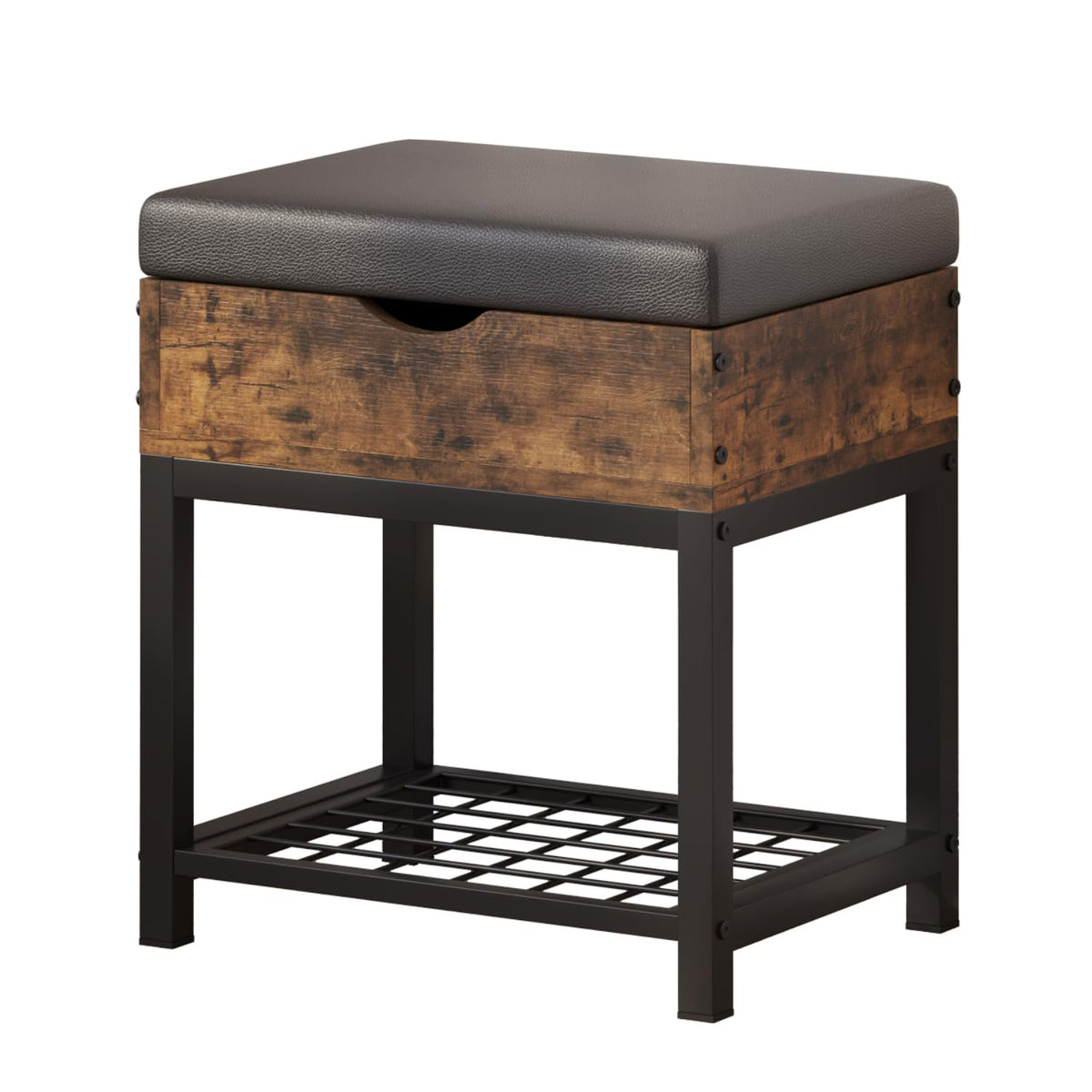 Shoe Storage Bench, Small Ottoman with Storage - Image 1