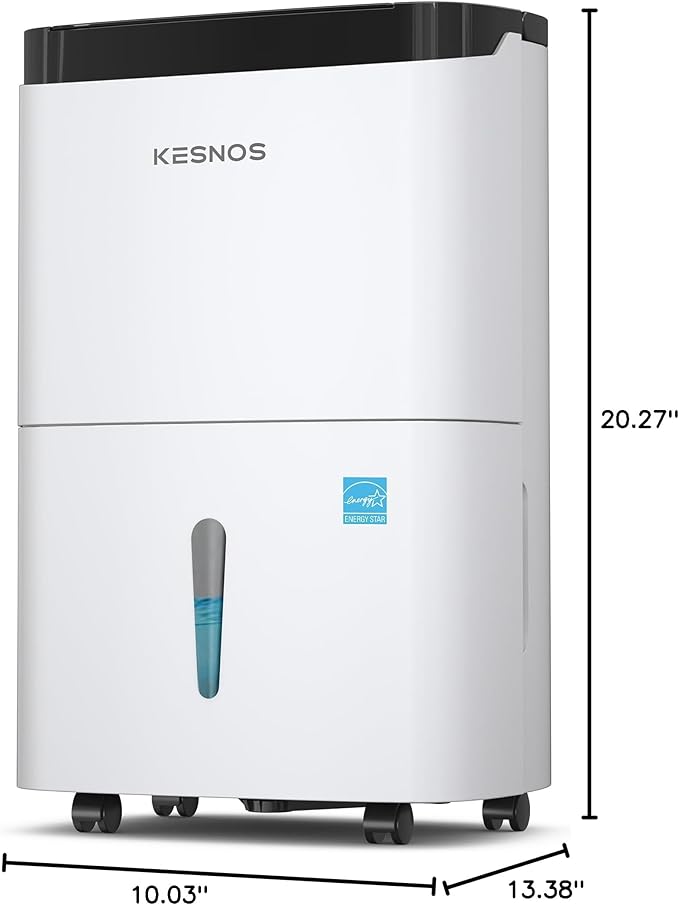 Kesnos 80 Pints Energy Star Dehumidifier for Home & Basement with Drain Hose, Ideal for Large Spaces up to 5,500 Sq. Ft., Featuring Auto Defrost & Self-Drying Function