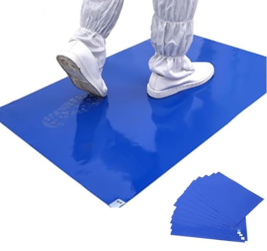 Sticky Mats, 24" X 36" 300 Sheets Sticky Mat Adhesive Tacky Pad Sticky Mats for Construction Cleanroom Tacky Mats for Factory Home Laboratory (Blue)