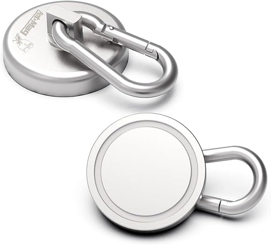 Ant Mag Magnet Hooks Heavy Duty 160LBS Neodymium Magnet with Swivel Carabiner Snap Hook for Indoor/Outdoor Hanging Bag Kitchen Garage Cruise Ship (2 Pack)
