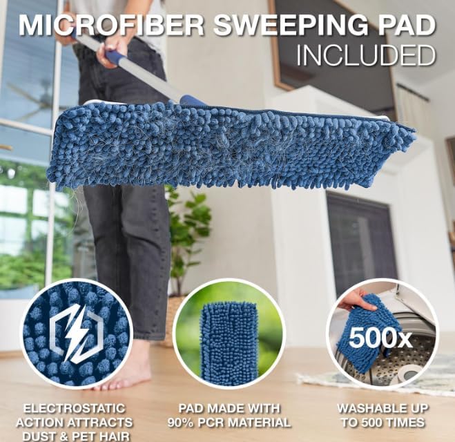 Bona Premium Microfiber Floor Mop - Includes Microfiber Cleaning Pad and Dusting Pad + Bona Hardwood Floor Cleaner Spray - 32 fl oz - Unscented