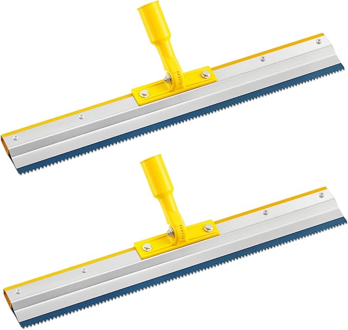 2 Pack 22" Notched Squeegee for Epoxy with 5mm Serrated Blade for Self Leveling Cement Urethane Epoxy Floor Tools