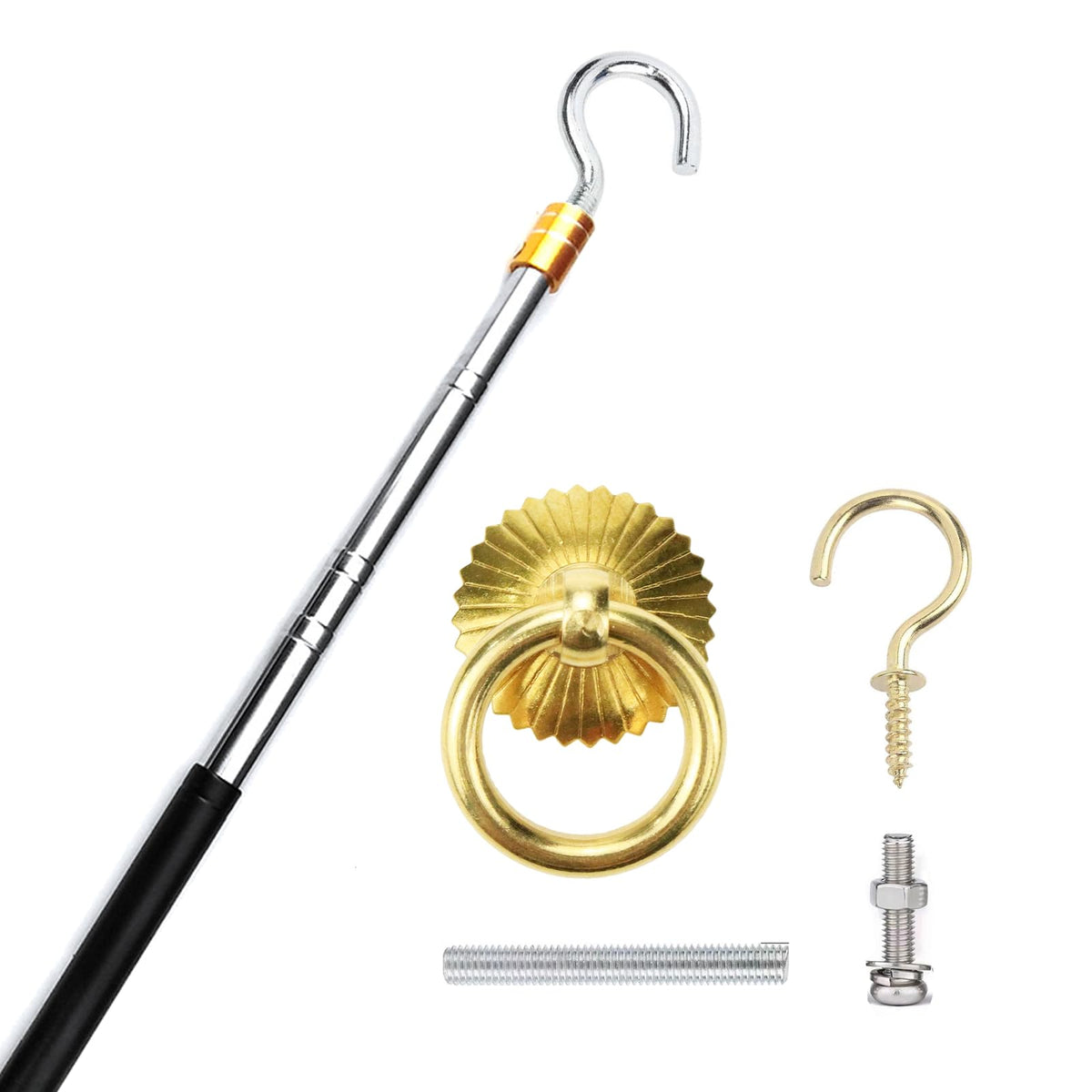 Ladder Pull Down System Kit - Attic Pull System Hook Set - Image 1