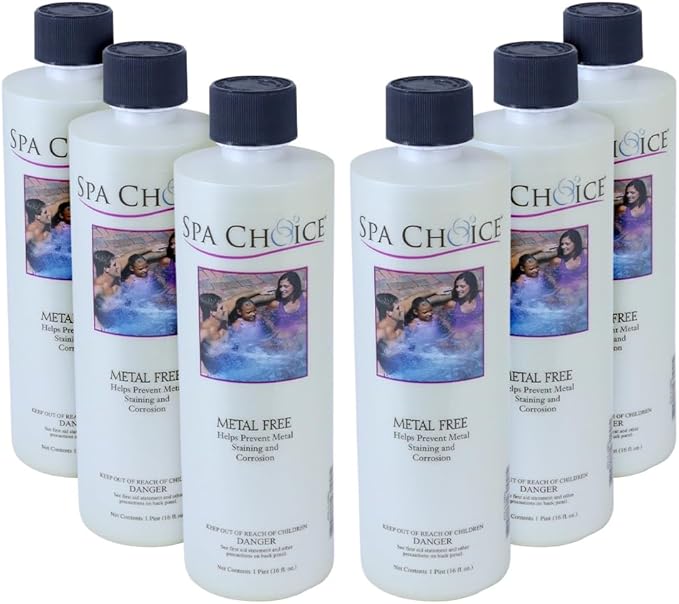SpaChoice 1-Pint 6-Pack Premium Metal Free, Metal Gone for Spa Hot Tub, Made in USA