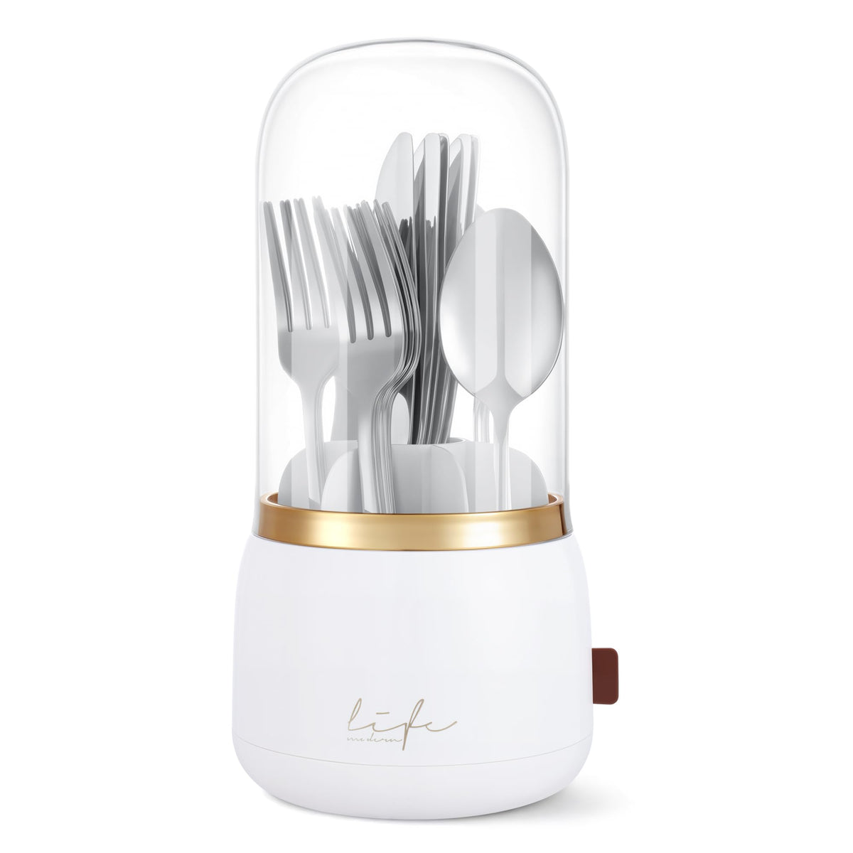 EXIN DECHEN Silverware Organizer with Lid,Silverware Holder - Image 1