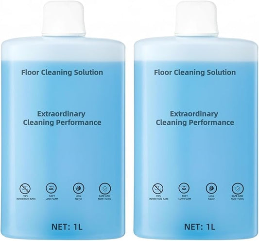 Floor Cleaning Solution Compatible With Roborock Robot Vacuum And Mop Cleaner， Deep Cleans For Multiple Hard Floors, for Robot & Wet Dry Vacuums Mopping Floor Cleaners Solution , 33.8 Fl. OZ(2 Bottle)