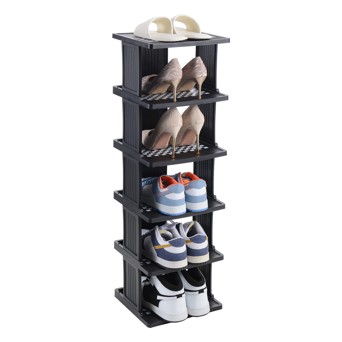 UFORU 6 Tier Vertical Shoe Rack, Narrow Stackable Shoe Organizer - Image 1