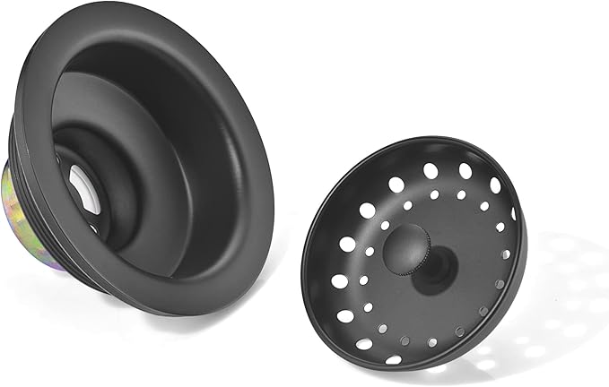 Luxier KS03-M 3-1/2 in. Drop-In Kitchen/Bar Sink Basket Strainer in Matte Black