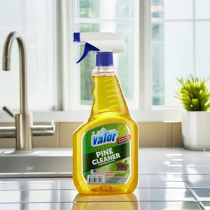 Valor Pine All-Purpose Cleaner with Trigger Sprayer, 32 fl oz – Multi-Surface Household Cleaner, Powerful Degreaser, Biodegradable, Fresh Pine Scent, Kitchen & Bathroom Use (32 Fl Oz (Pack of 3))