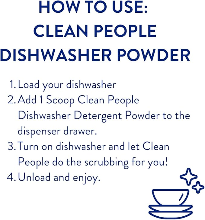 The Clean People Dishwasher Detergent Powder | Cuts Grease and Rinses Sparkling Clean | Residue-Free | Lemon Verbena, 120 Loads