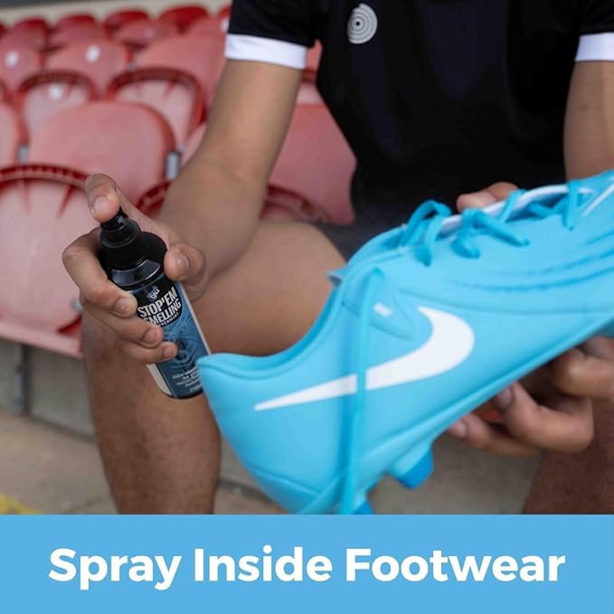 Clean Kick Stop'em Smelling Organic Odour Eliminator for Soccer Boots, 250ml, Athletic Footwear Deodouriser with Peppermint Scent