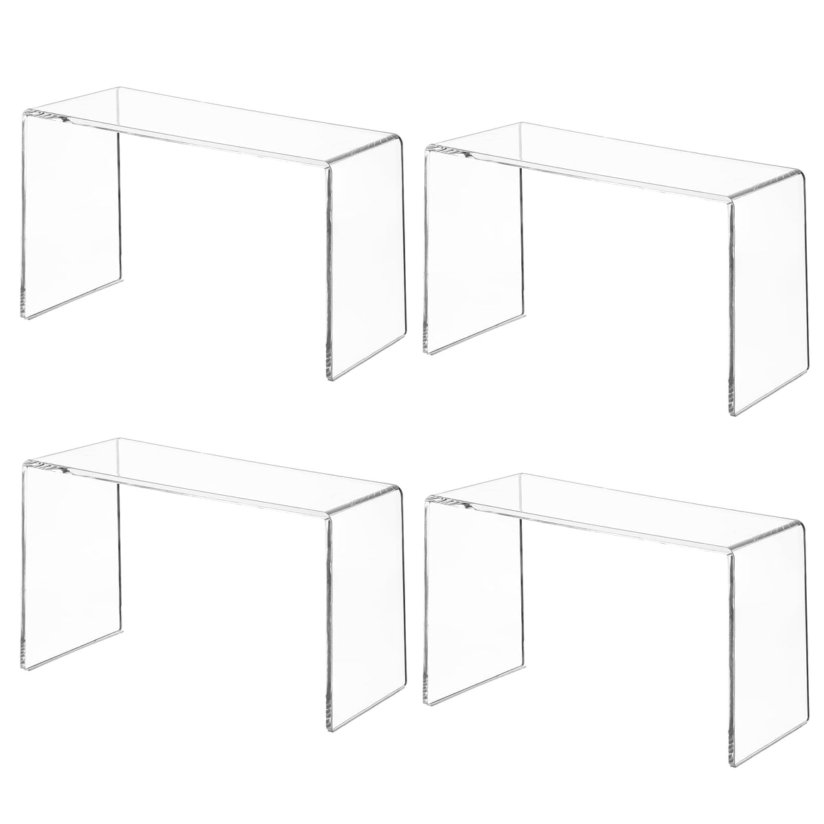 Aminigram 4 Pack Acrylic Display Shelf Riser, Clear Rack 9.2L x - Image 1