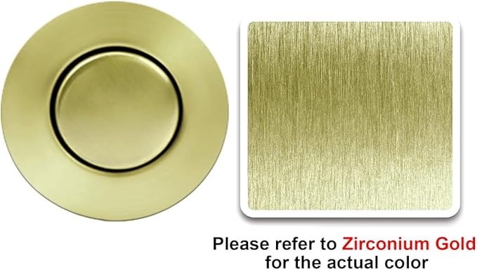 Sink Top Air Switch Kit Garbage Disposal Part by CLEESINK (SHORT/2.5", Brushed Gold)