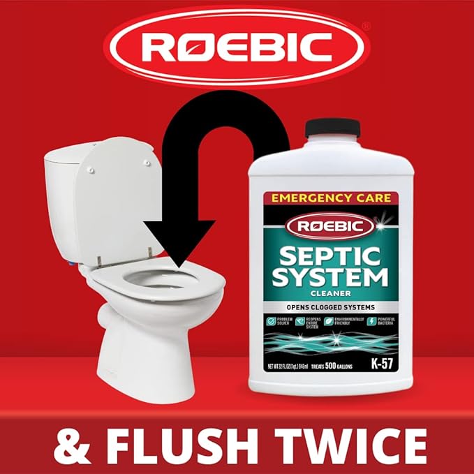Roebic K-57-Q Septic System Cleaner: 32 Ounces, Cleans and Maintains Septic Systems for Optimal Performance (Pack of 2)