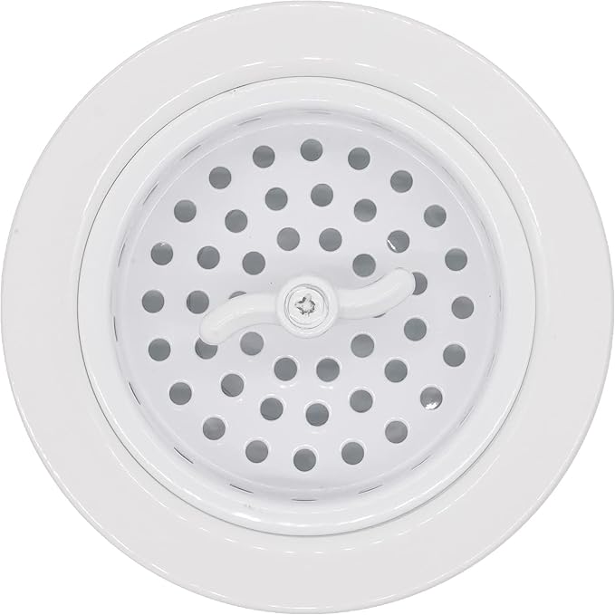 Westbrass Wing Nut Style Large Kitchen Sink Basket Strainer, 2 Pack, Powder Coat White, D2135-50