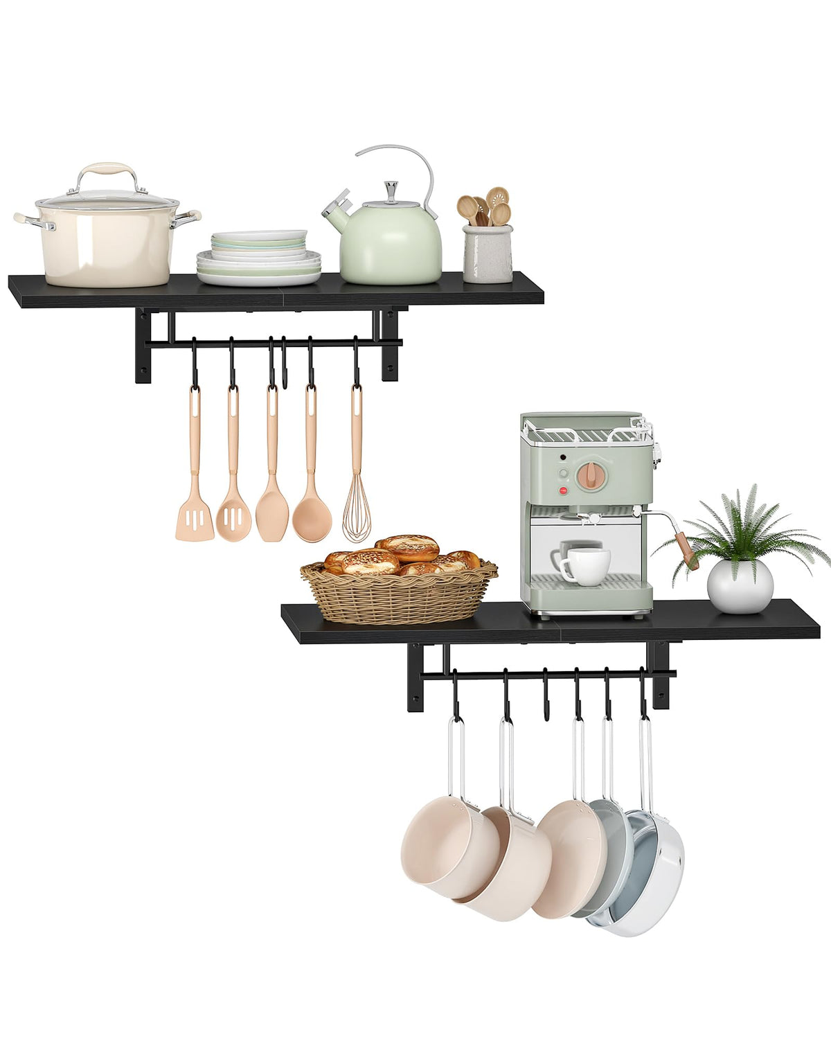 CHOEZON Wall-Mounted Pot Racks, Set of 2 Hanging Pot | All Products - Image 1