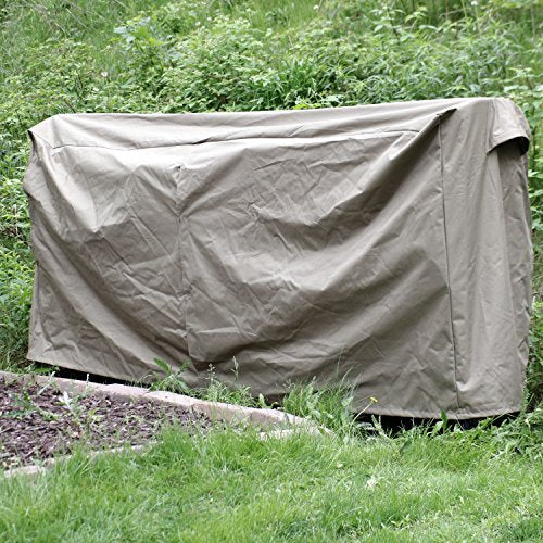 Sunnydaze 8-Foot Firewood Log Rack Cover with PVC Backing, Khaki - Image 3