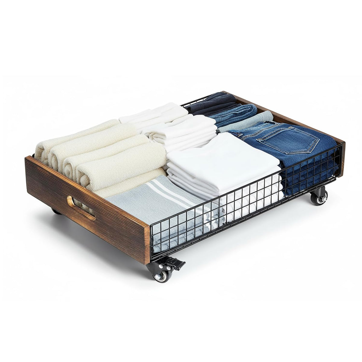 MyGift 24" Under Bed Storage Drawer Cart – Rolling | Home Organization - Image 1