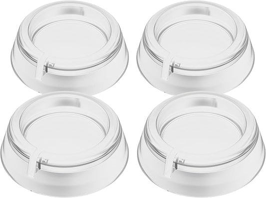 DEWEL Anti Vibration Pads for Washing Machine, Washer and Dryer Pedestals Hard Wearing Round Rubber Anti Vibration Pads for Anti Slip & Noise-reducing Protects Laundry Room Floor (4 Pcs)
