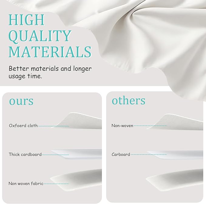 Storage Bins, 3 Pack Foldable Cloth Basket, Cube Organizer with 2 Handles, Suitable for bedrooms, living rooms, wardrobes, and workspaces, White & Ivory, 13 x 9.1 x 5.5 In, XSNY11WS-3