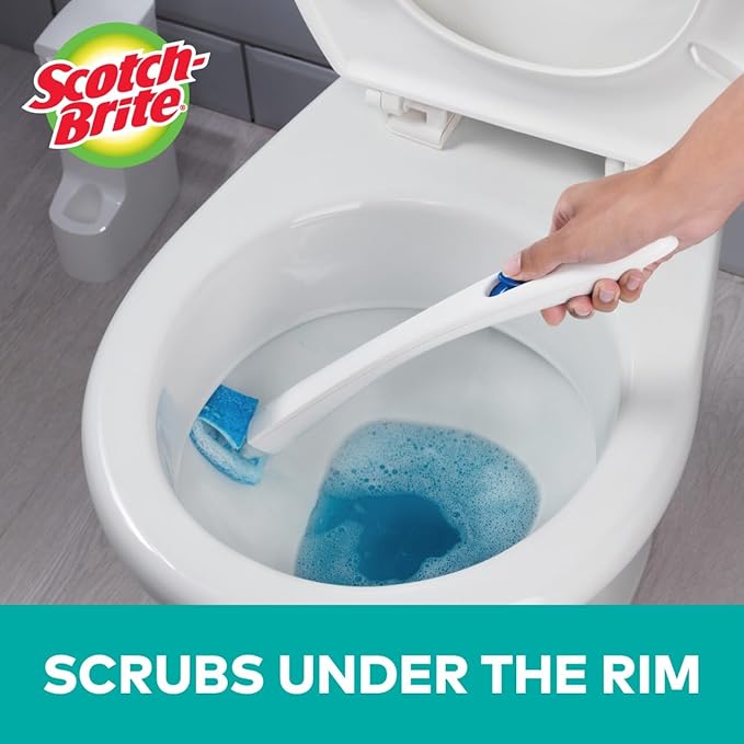 Scotch-Brite Disposable Toilet Scrubber Refills – 10 Count Refill Pads (Bleach-Free Cleaning with Pumice, Fits Scotch-Brite Toilet Scrubber System)