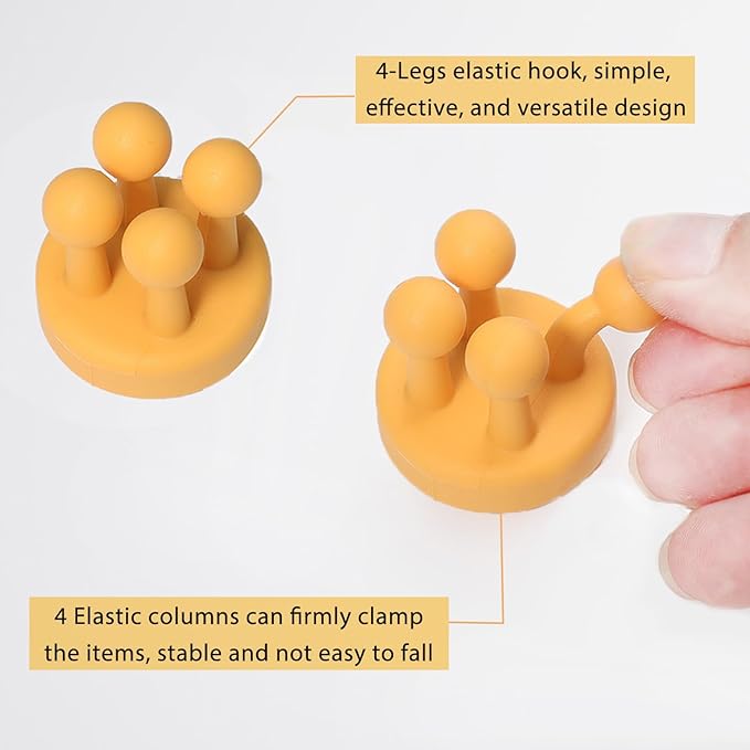 iBetterLife Silicone Toothbrush Holders for Bathrooms - 6Pcs Razor Holder for Shower Wall Mount Self Adhesive Cute Utility Dorm Room Kitchen Office Organizer Storage Hook for Kids Hanging Loofah Towel