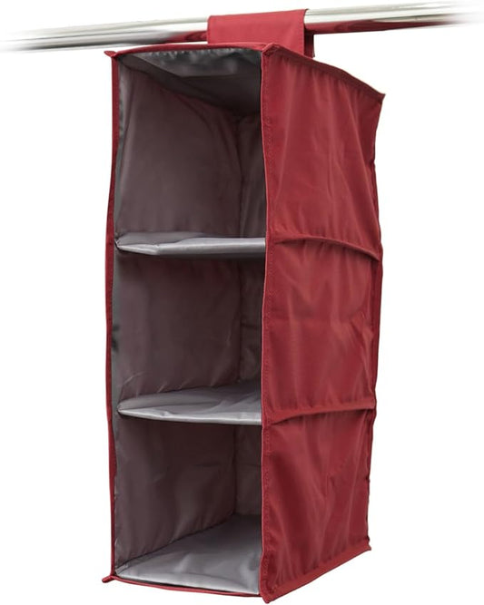 Covermates Keepsakes Hanging Shoe Organizer - Heavy Duty Material, Sturdy Interior Shelves - Closet Storage, Scarlett Red