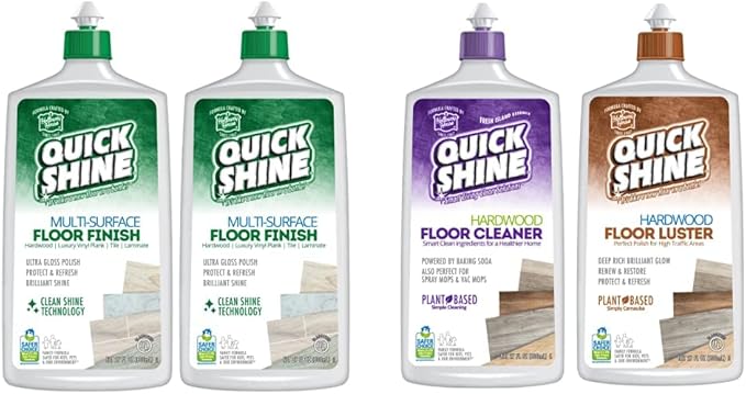 Quick Shine Floor Cleaner, Polish & Protectant Bundle (2 Packs)
