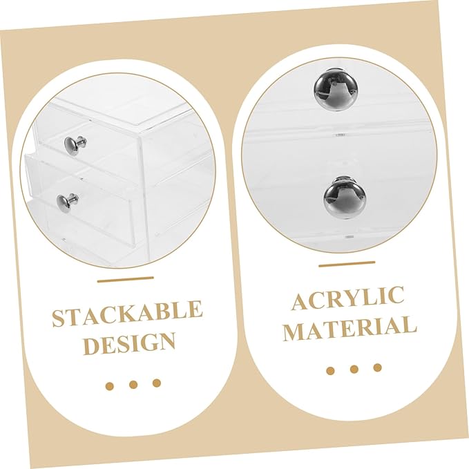 Three-layer Drawer Storage Box Desk Top Organizer Divided Containers Jewelry Organizer