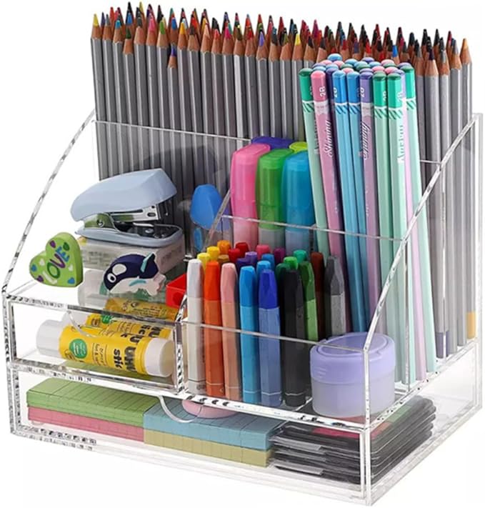 Stationery Desk Organizer Small Object Organizer Acrylic Desk Supplies Storage Box Drawer
