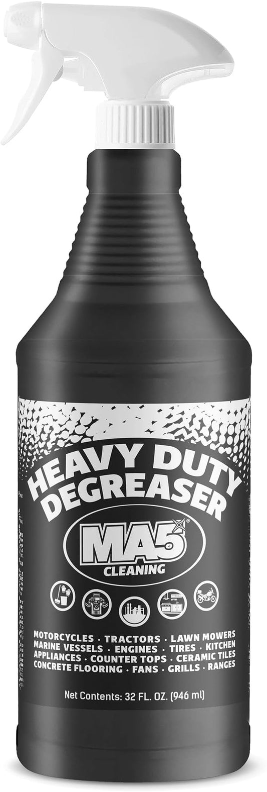 MA5x Heavy Duty Degreaser Cleaner | Indoor and Outdoor Formula | Commercial, Residential, Kitchen, Automotive and Equipment Degreaser and Cleaner | 32oz Spray Bottle | Pack of 1