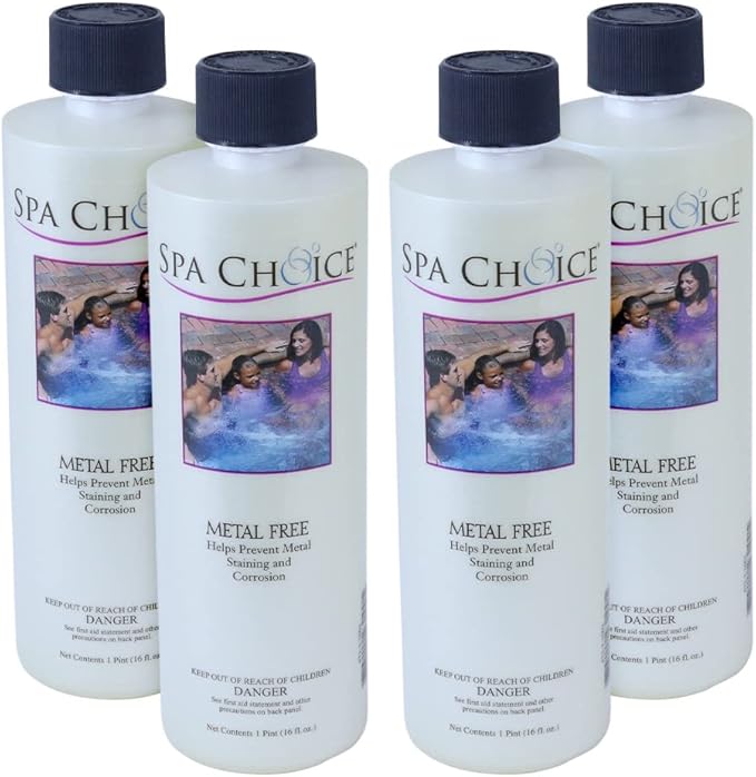 SpaChoice 1-Pint 4-Pack Premium Metal Free, Metal Gone for Spa Hot Tub, Made in USA