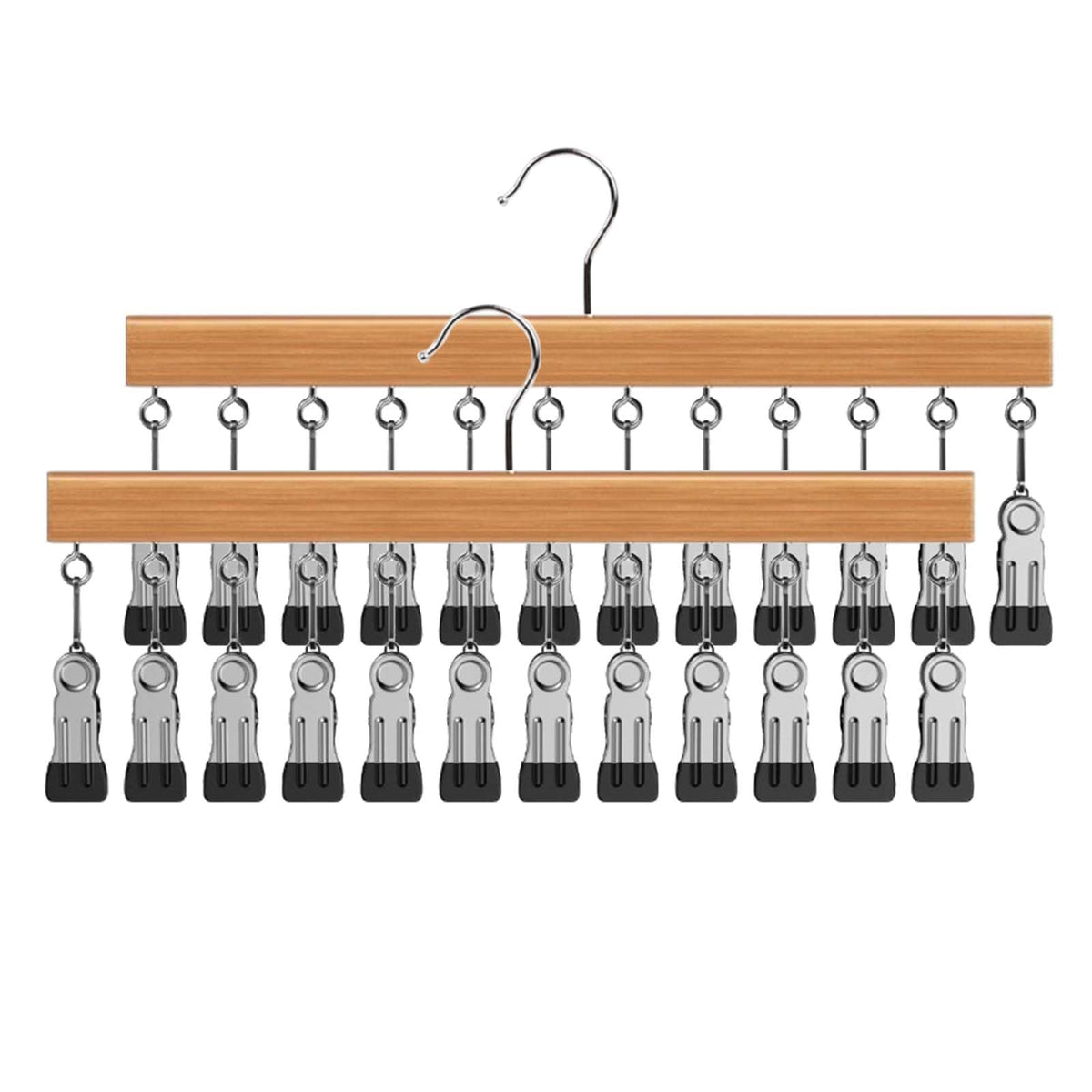 Closet Organizer with 12 Clips, 2 Pack Closet Space Savers - Image 1