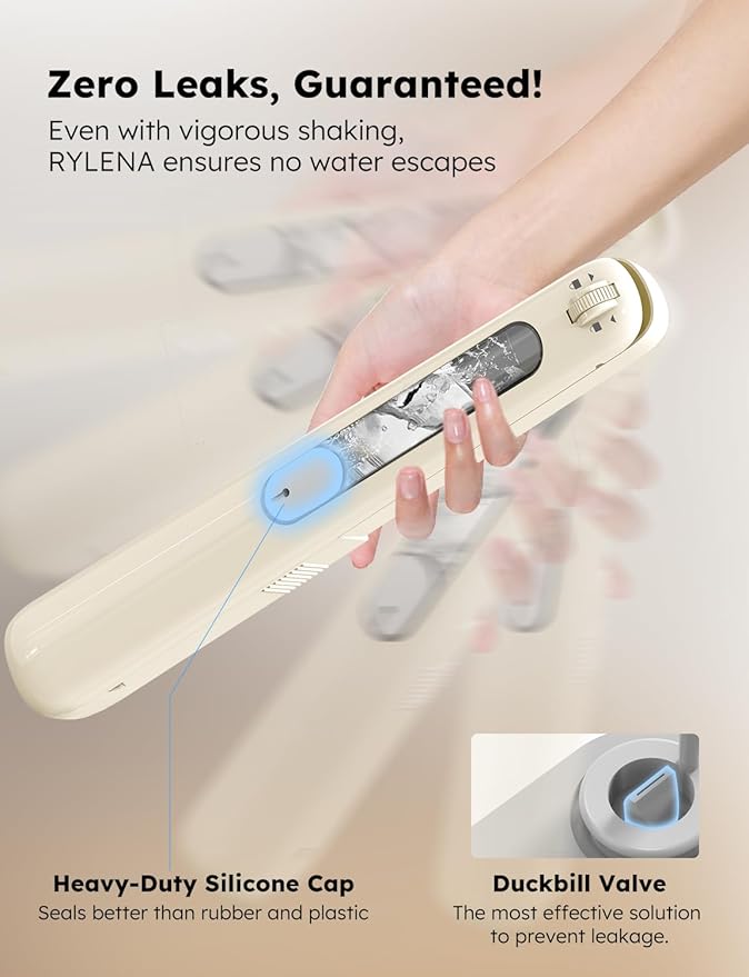 Travel Steamer Iron Portable, Rylena 180° Rotatable Handheld Press Iron for Clothes, No Ironing Board Needed, 2X Larger Leak-Proof Tank, Gentle&Quick De-Wrinkle, Crisp Crease, 3 Temp, Optional Steam