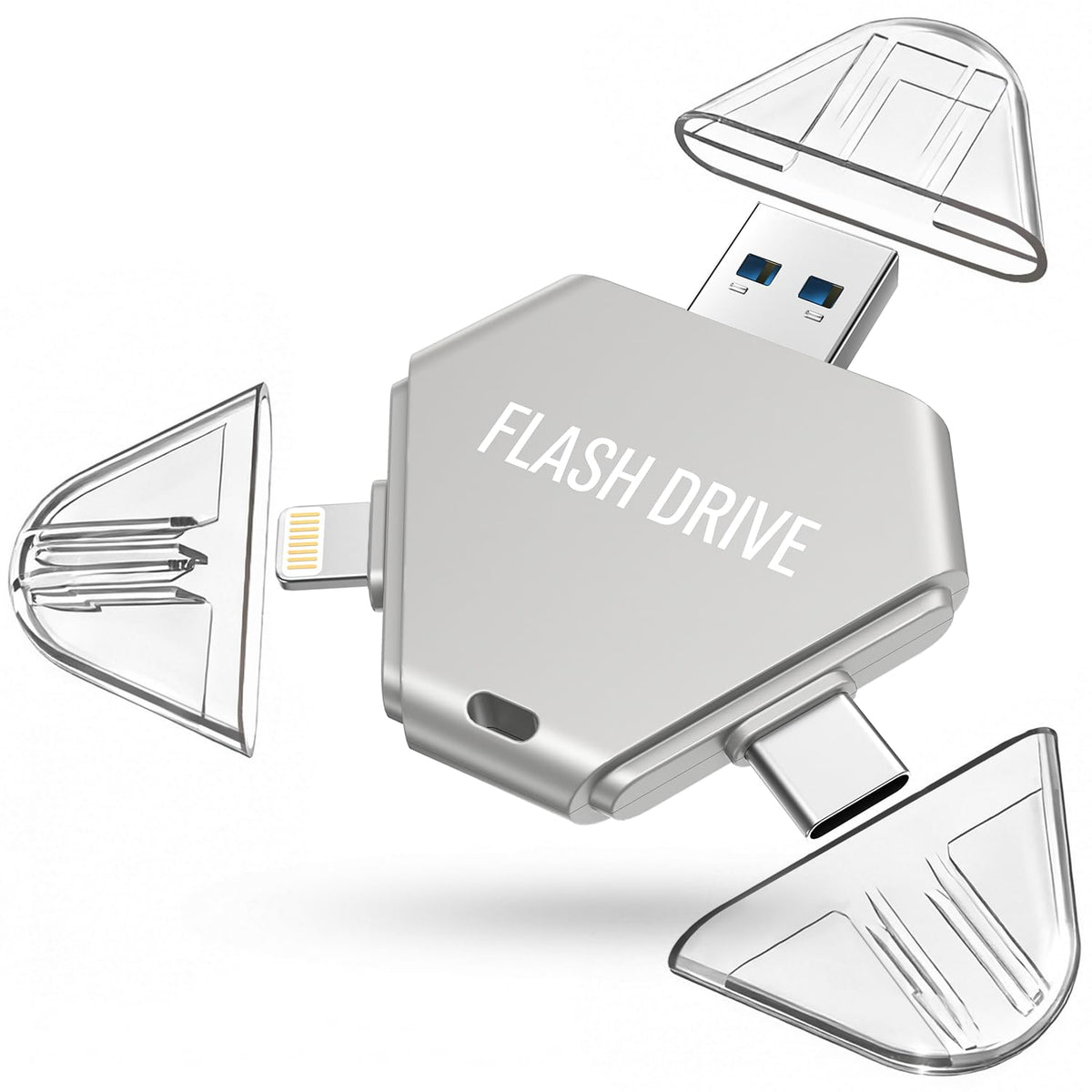 MFi Certified 512GB Flash Drive for iPhone, 3 in 1 Photo Stick - Image 1