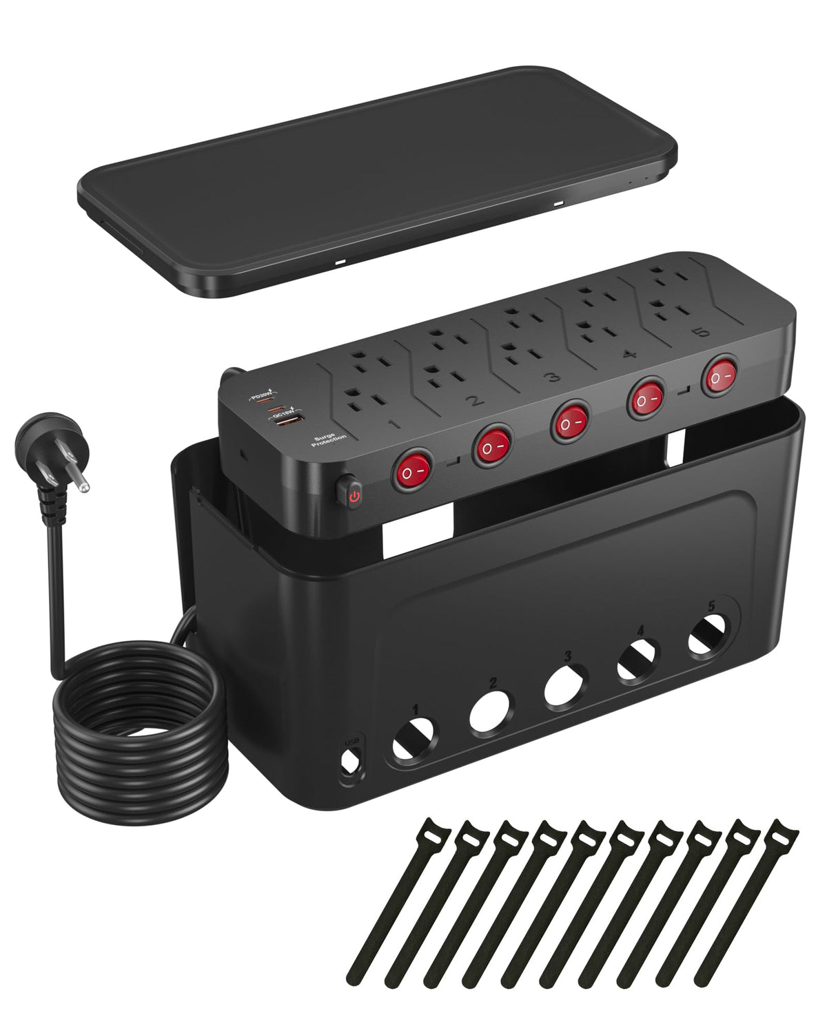 Power Strip with Cable Management Box, Large Cable O | All Products - Image 1