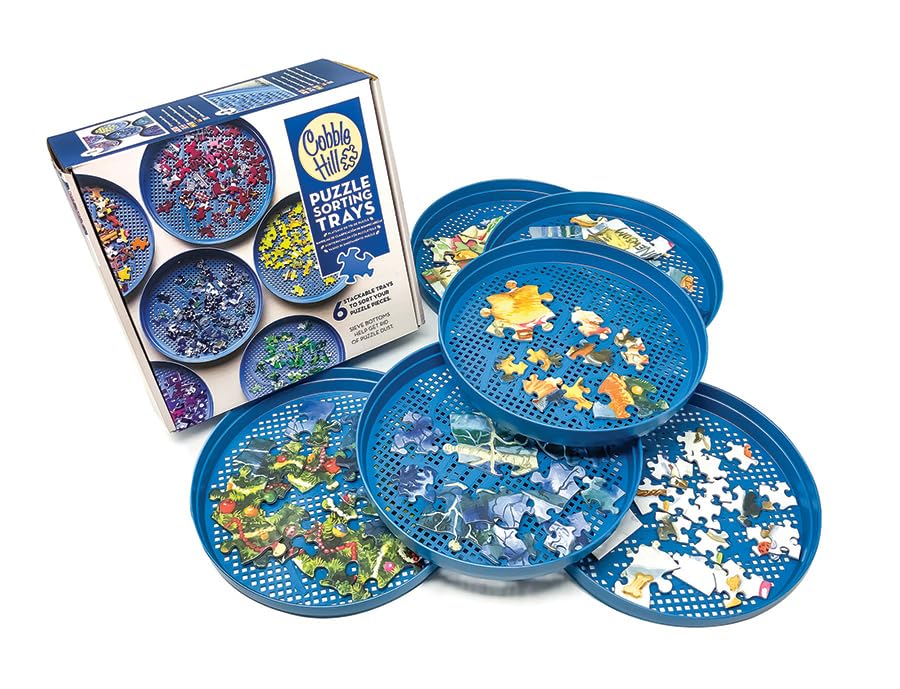 Cobble Hill Puzzle Sorting Trays - 6 Stackable Trays for Sorting - Image 6