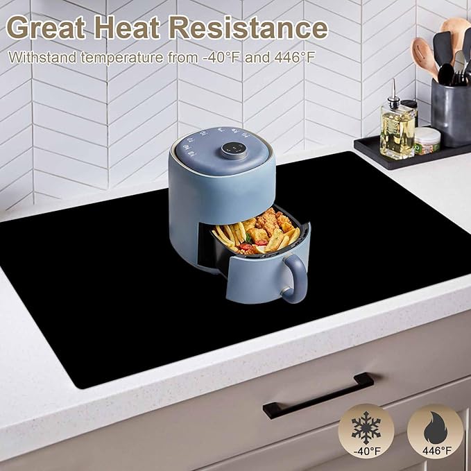 48"x24"(120cmx60cm) Large Silicone Mat for Kitchen Counter, Non-Slip Heat Resistant Countertop Protector, Waterproof Multipurpose Mat for Kitchen Island(2Pack, Dark Gray)