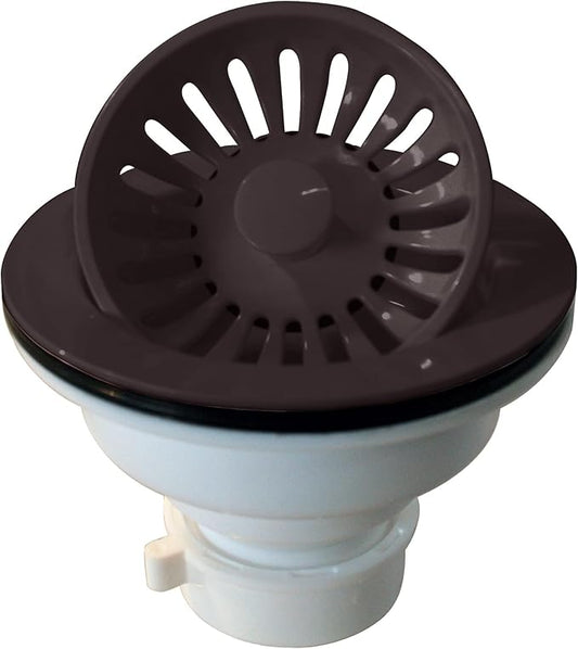 Westbrass D2143P-12 4-3/8" Push-Pull Style Large Kitchen Sink Basket Strainer, Oil Rubbed Bronze