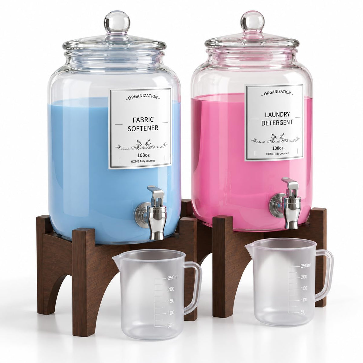 Glass Laundry Detergent Dispenser, 108oz (2 Pack) | Home Organization - Image 1