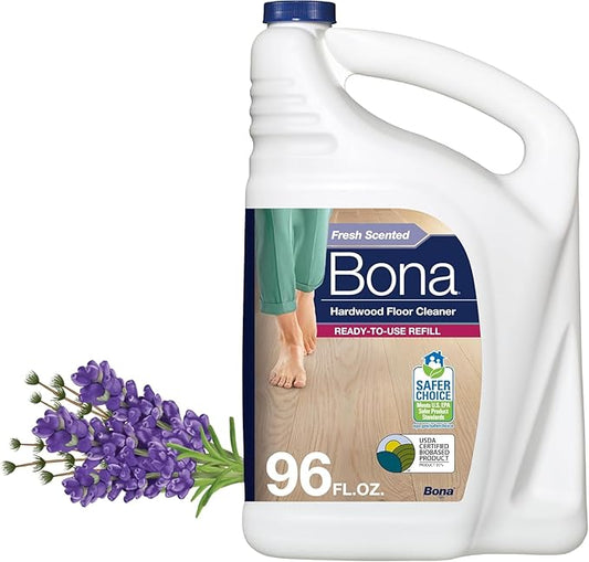 Bona Hardwood Floor Cleaner Refill - 96 fl oz - Lavender Thyme Scent - Residue-Free Floor Cleaning Solution Spray Mop and Spray Bottle Refill - For Wood Floors